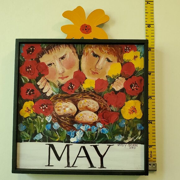 Nancy Thomas 2003 May Plaque from Children's Series (May Flowers) - Picture 3 of 7